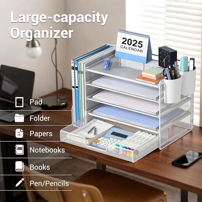 OPNICE Desk Organizer, 5-Tier Desktop File Organizer - Image 3