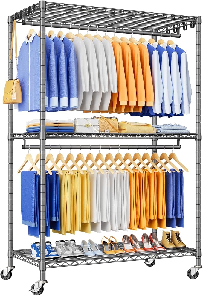 P8 Heavy Duty Clothes Rack（With Extended Width Design） Rolling Clothing Racks by UlifHome