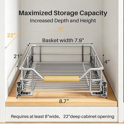 Pull out Cabinet Organizer, Heavy Duty Smooth Sliding Under Cabinet Shelves - Image 2