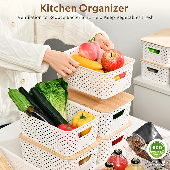 8 Pack Plastic Storage Bins - Image 7