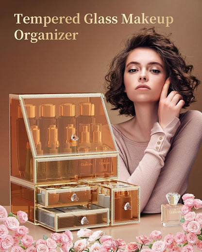 Makeup Organizer Countertop, Amber Makeup Organizer - Image 4
