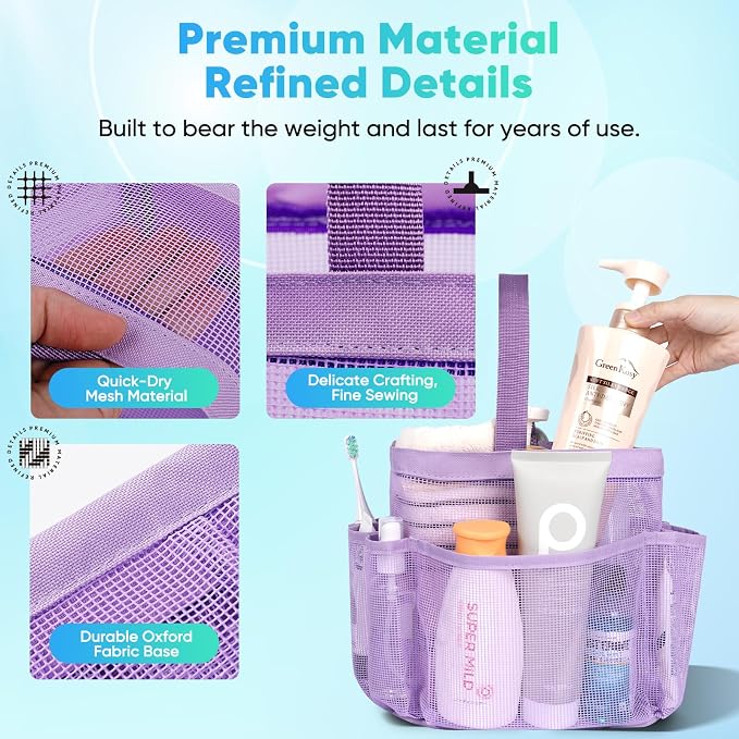 EUDELE 2 Pack Mesh Shower Caddy Portable - Image 3