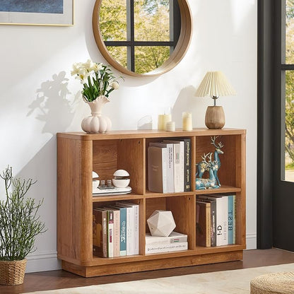 6 Cube Storage Organizer, Floor Standing 2-Tier Wooden Bookshelf - Image 9