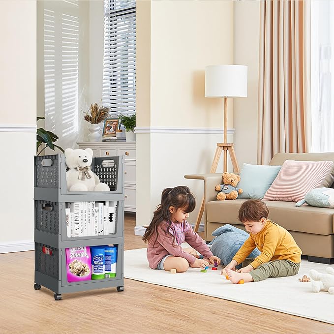 Stackable Storage Bins, Foldable Closet Organizers and Storage Bins Box - Image 6
