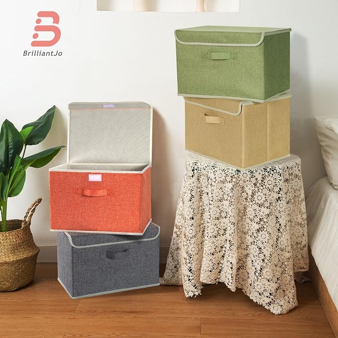Storage Bins with Lid, Foldable Clothing Storage Box case with Handle - Image 5