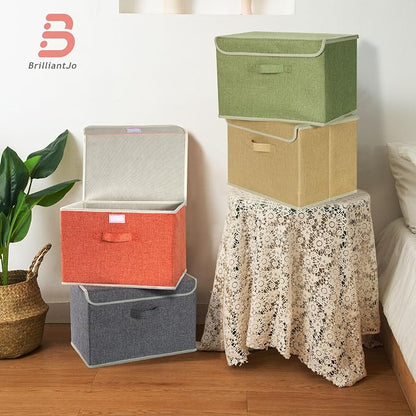 Storage Bins with Lid, Foldable Clothing Storage Box case with Handle - Image 5