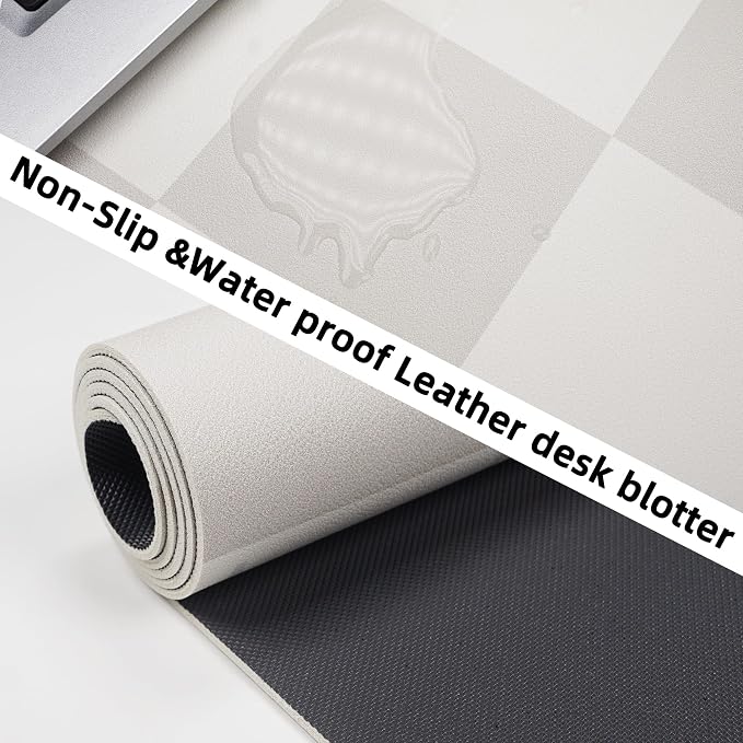 Non-Slip Desk mat, Leather Desk mat, Waterproof PU Leather Desk pad Protector - Image 3