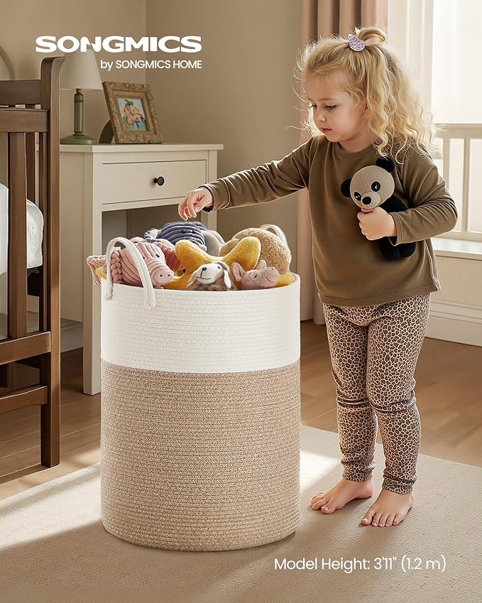 SONGMICS Laundry Hamper, Cotton Rope Laundry Basket - Image 2