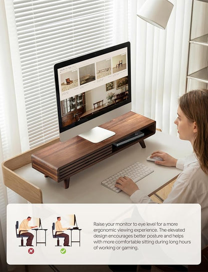 Tinamo 24" Wooden Monitor Stand Riser - Image 5
