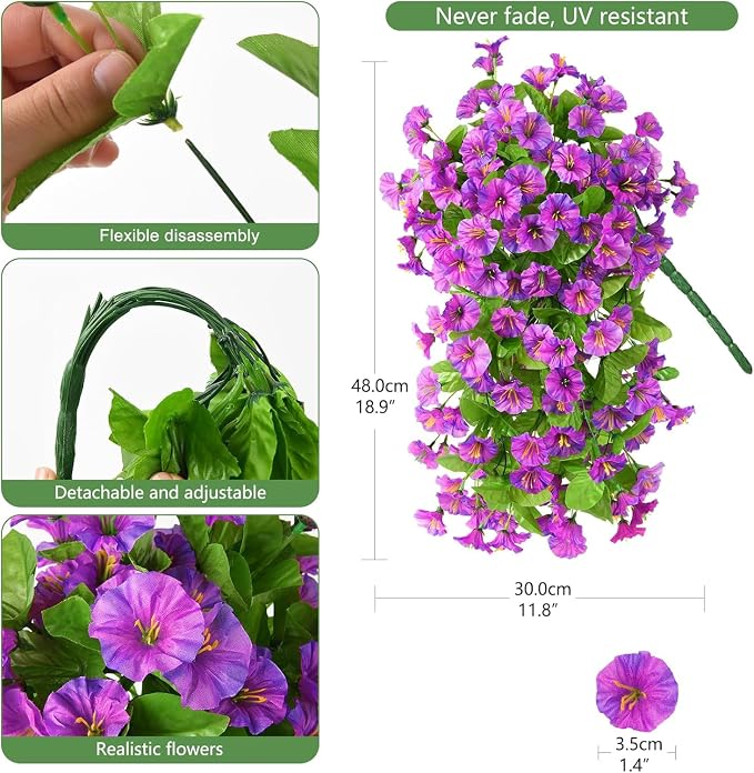 INQCMY Artificial Flowers for Outdoor Spring Summer Decoration Faux Silk - Image 2