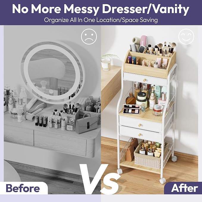 SWTYMIKI Rolling Makeup Organizer Cart - Image 8