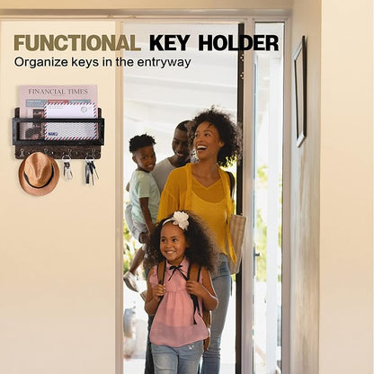 ADIIL Mail and Key Holder for Wall Decorative, Wooden Wall Mount Key Rack - Image 7