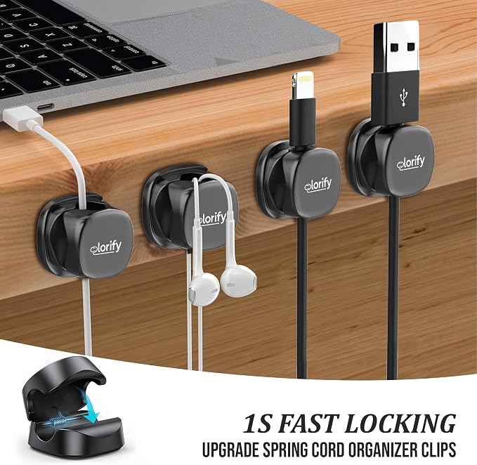 12 Pack Spring Cable Clips, Charging Cord Clips - Image 6