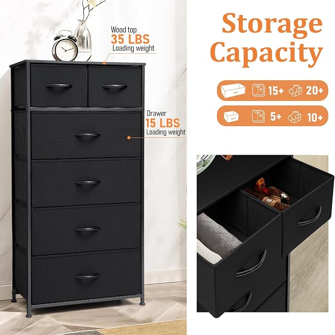 Tall Dresser for Bedroom, Fabric Storage Tower - Image 7