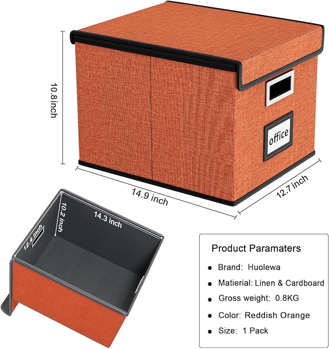 File Organizer Box with Lids, Collapsible File Folder Organizer | File Box with - Image 6