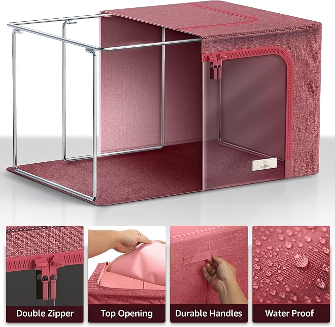 Sorbus Storage Bins with Metal Frame - Image 5