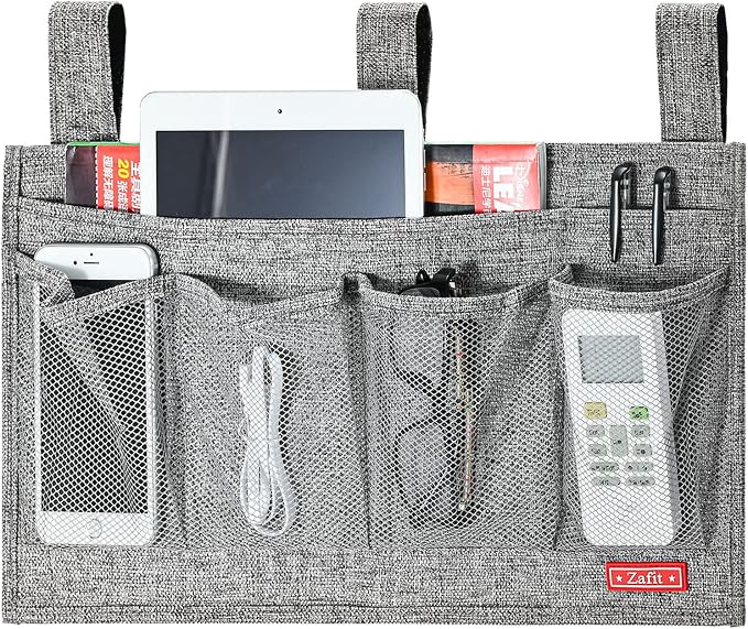Linen Bedside Caddy, Bedside Storage Organizer by ZAFIT