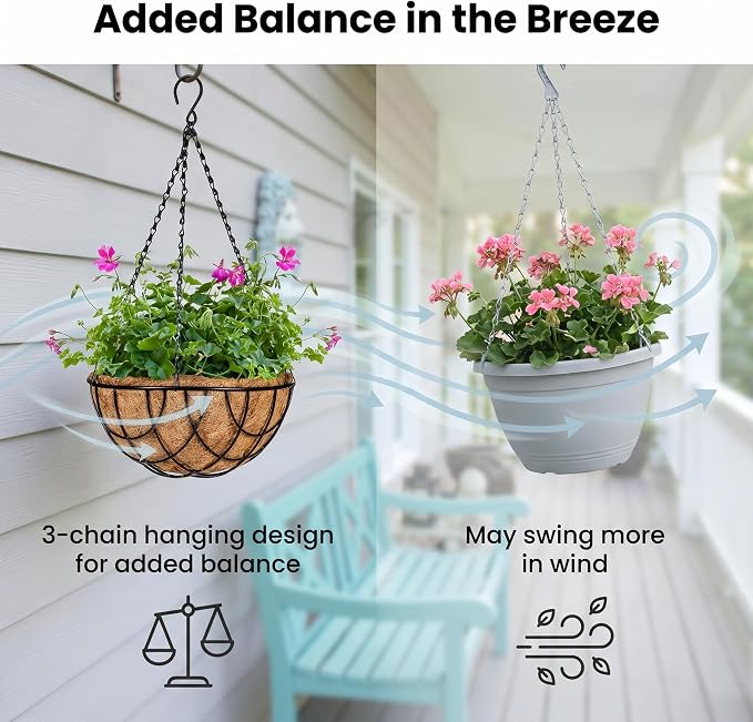 Kingbuy 12 Inch Metal Hanging Planter Basket 2 Pack - - Image 4