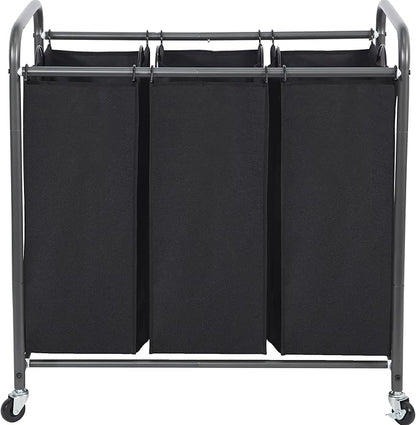 STO STO Laundry Sorter 3 Section, 3 Bag Laundry Hamper, Rolling Laundry Cart by STOSTO