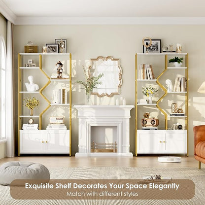 Keyluv 76" Tall Gold Bookshelf - Image 3