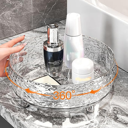 360 Rotating Makeup Organizer, Cosmetics Lazy Susan Spinning Skincare Storage - Image 2