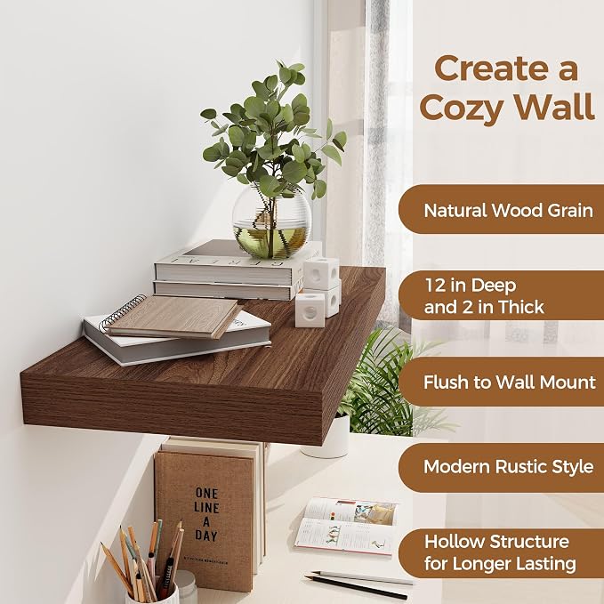 12 Inch Deep Floating Shelves, 24 x 12 Floating Shelf - Image 5