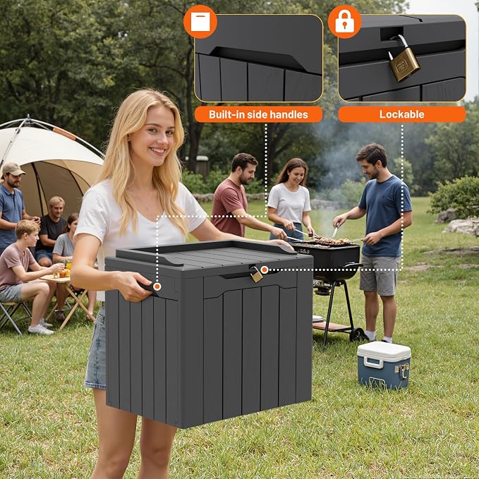 32 Gallon Deck Box Outdoor Indoor Waterproof Storage Box - Image 5