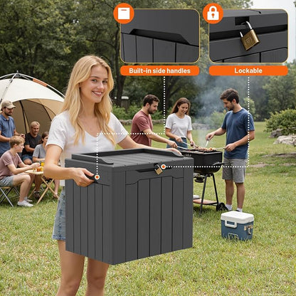 32 Gallon Deck Box Outdoor Indoor Waterproof Storage Box - Image 5