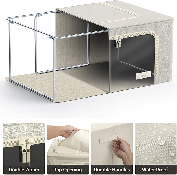 Sorbus Storage Bins with Metal Frame - Image 5