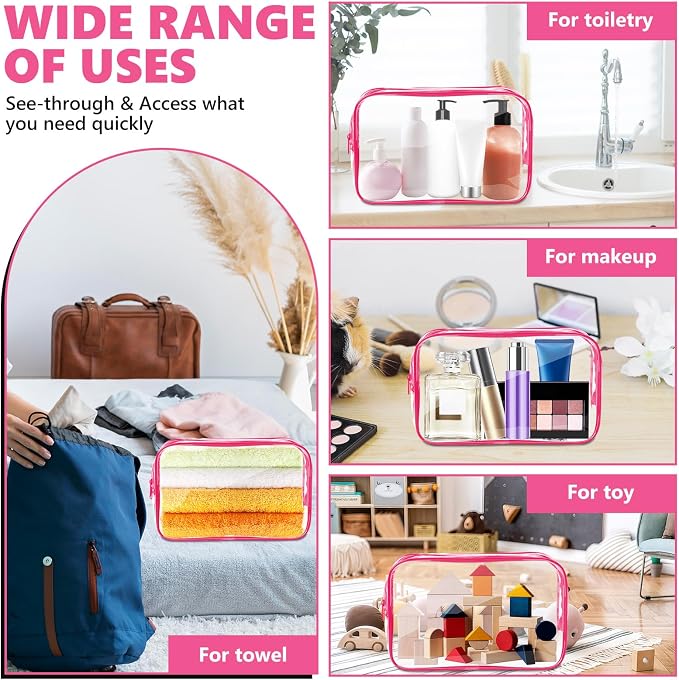 AURUZA Clear Makeup Bag, Portable Travel Toiletry Bags - Image 6