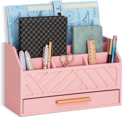 dreampossible Pink Wood Desk Organizer and Accessories by dreampossible