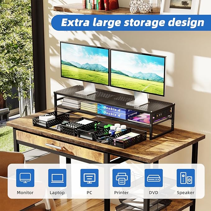 Simple Trending 2 Tier Metal Monitor Stand Riser - Image 5