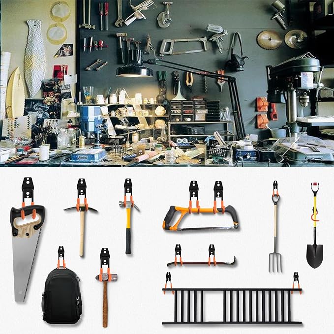 24 Pack Garage Hooks Steel Heavy Duty Garage Storage Hooks Utility Steel Wall - Image 7