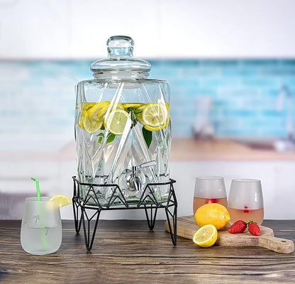 Glacial Ice Design Glass Beverage Dispenser - Image 8