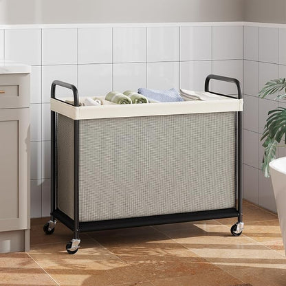 ELYKEN Laundry Hamper 4 Section, 140L Rolling Laundry Sorter - Image 8