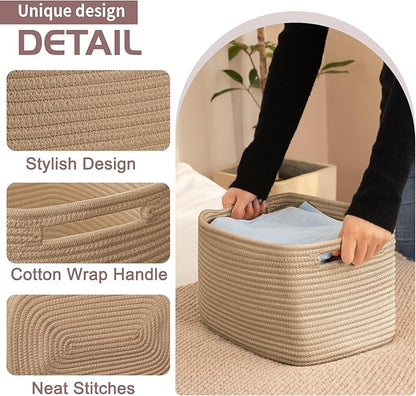 OIAHOMY 4 Pack Storage Baskets for Organizing, Cube Storage Bins for Shelves - Image 3