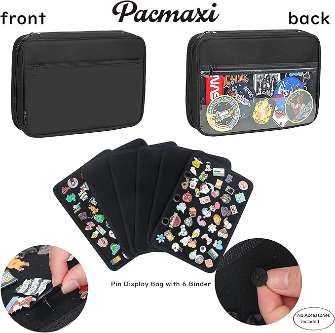 Enamel Pin Display Pages Pin Carrying Case, Pins Collection Storage Organizer - Image 2