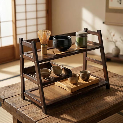 3 Tier Bamboo Matcha Station, coffee station organizer Shelf | by Unknown