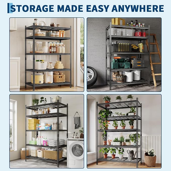 Garage Shelving 2200 LBS Storage Shelves Adjustable Metal Shelving Unit Heavy - Image 8