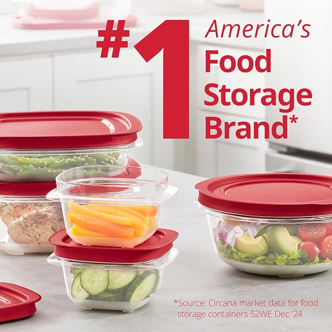 Rubbermaid EasyStore Rectangle, and Round Containers, 34-Piece Set, Food - Image 5