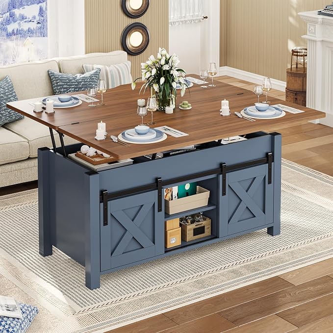SEDETA Lift Top Coffee Table, 4 in 1 Multi-Function Convertible Coffee Tables - Image 7
