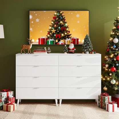 WLIVE 4 Drawer Dresser for Bedroom, Wooden White Tall Dresser, Modern Dressers - Image 4
