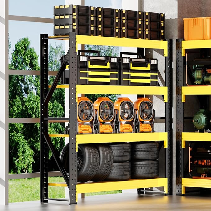 48" W Garage Shelving, 4-Tier Heavy Duty Storage Shelves Unit - Image 8