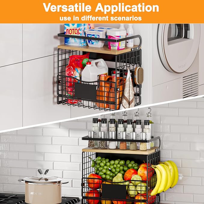 Magnetic Shelf for Fridge, Kitchen Storage Basket for Onion, Fruit and - Image 5