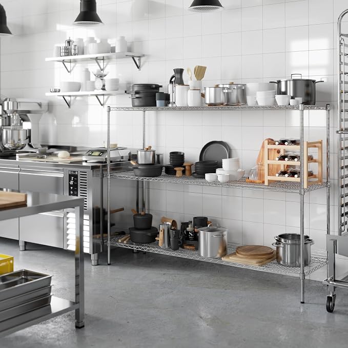 21" Deep x 72" Wide x 54" Height Wire Shelving Kit | 3-Tier | NSF Commercial - Image 7
