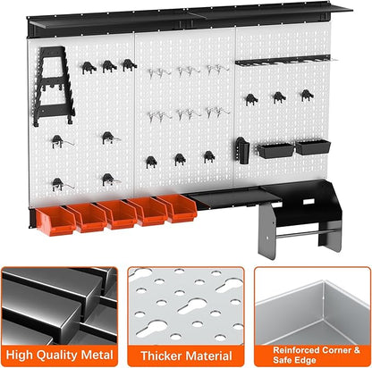 TORACK Pegboard Wall Organizer 4 ft. Garage Metal Pegboard Tool Organizer System - Image 4