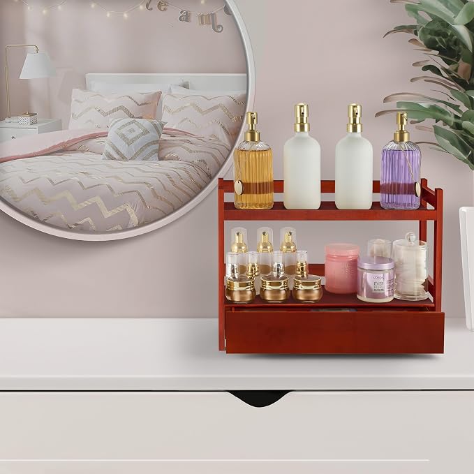 Sorbus Bamboo Bathroom Counter Organizer – 2-Tier Shelf - Image 6