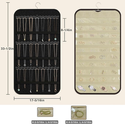 Hanging Jewelry Organizer Storage, 40 Pockets 36 Hooks Necklace Earring - Image 5