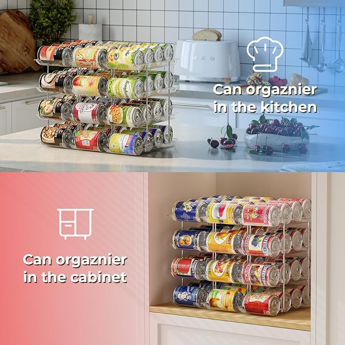 Stackable 4 Tiers Can Organizer Pantry, Canned Food Holder - Image 4