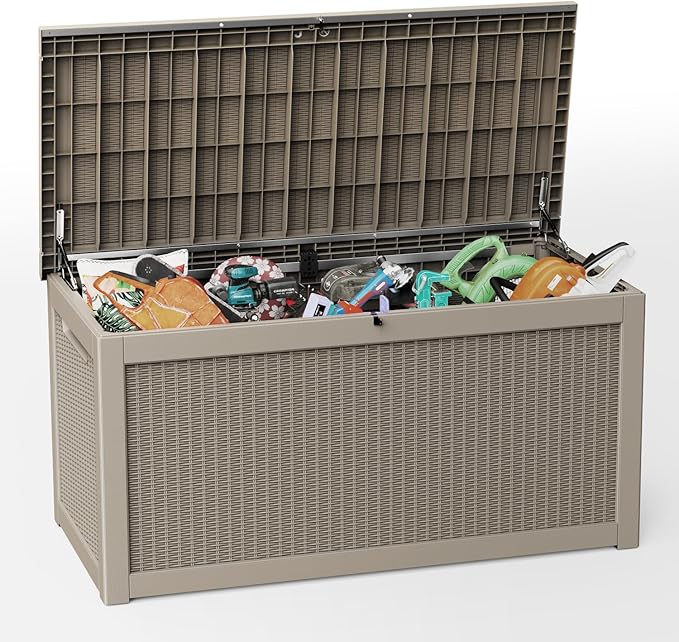 EasyUp 320 Gallon Outdoor Storage Box Waterproof, UV Resistant Resin Deck Box by EASYUP